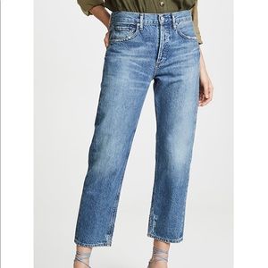Agolde straight crop cut denim